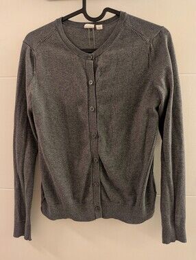 GAP Pointelle Grey 100% Cotton Cardigan